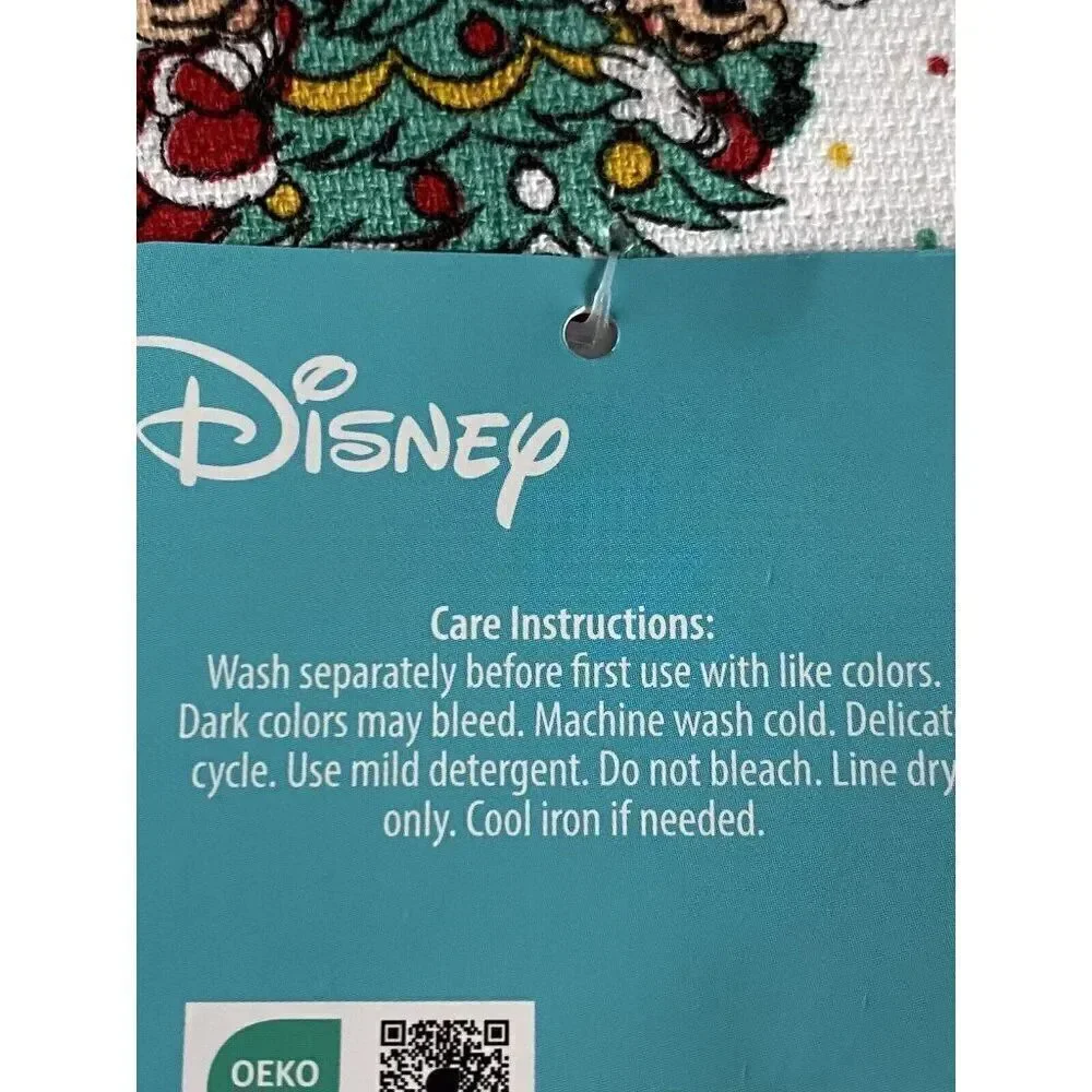 2 Pack Disney Mickey and Minnie Mouse Christmas Tree‎ Kitchen Towels Holiday NEW